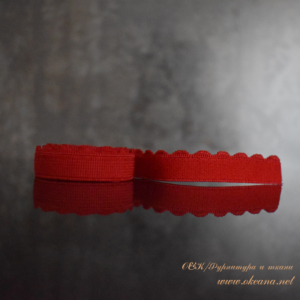Резинка отделочная с фестонами 12 мм., красный, ОК-RE3