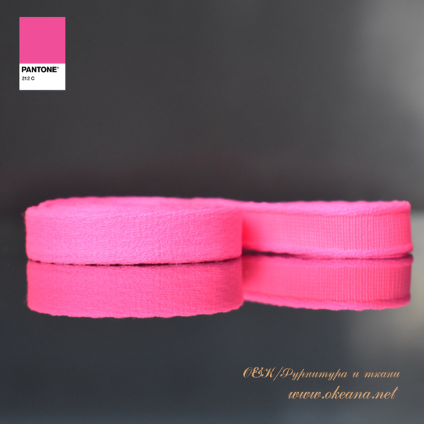 Резинка отделочная с фестонами 10 мм., неоново-розовый, ОК-PN2