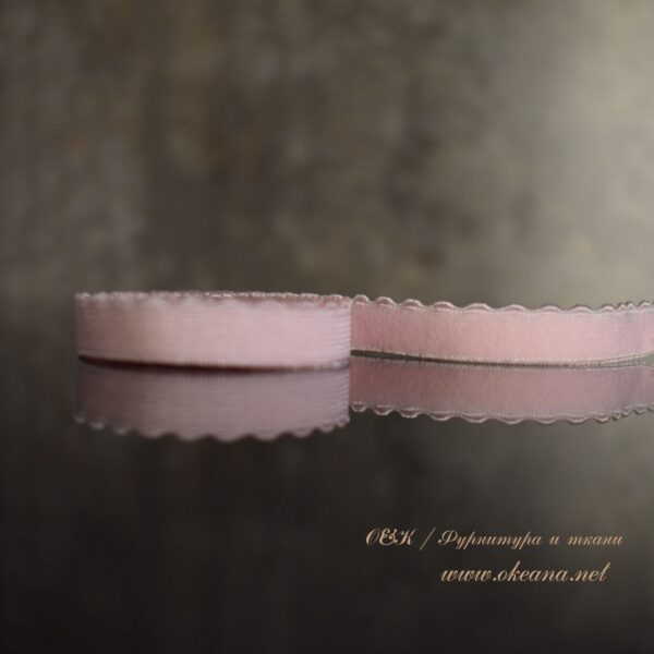 Резинка отделочная с фестонами 08 мм., нежно-розовый, ОК-NP2