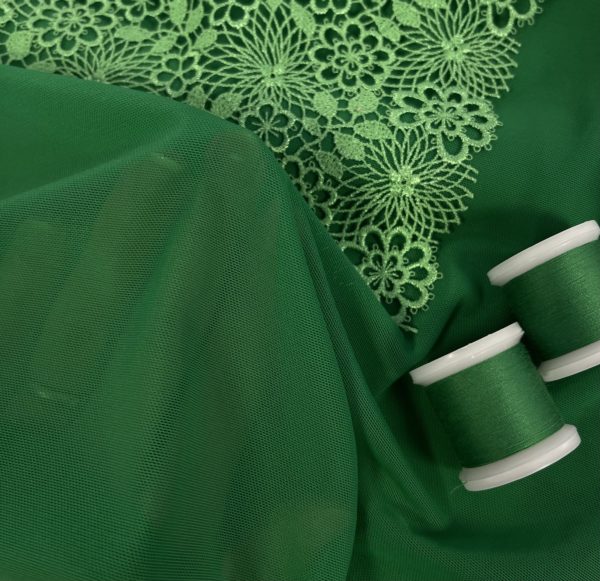 Резинка отделочная с фестонами 12 мм., зеленый, ОК-142